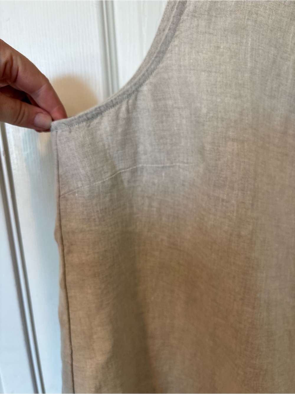 Madewell Sleeveless Mini Shift Dress in Light Beige Linen Transitional - Picture 8 of 11
